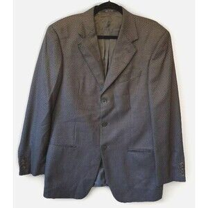 Armani Collezioni Saks‎ Fifth Avenue Blazer Jacket Mens Silk Wool 40R Dark Grey